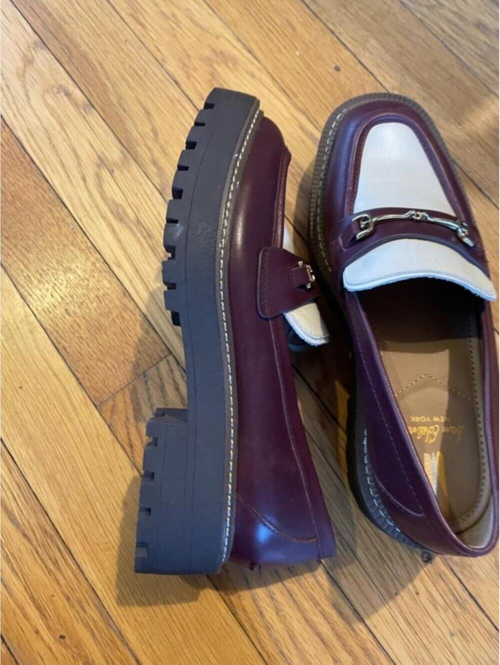 Sam Edelman Women's Laurs Lug Sole Shoe Two Tone Burgundy Cream US 7 - Picture 11 of 15